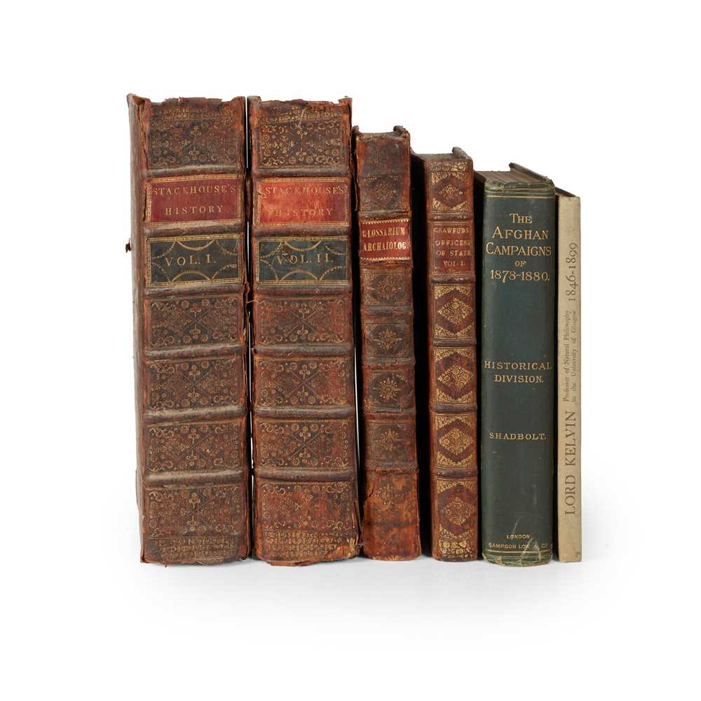 Appraisal: QUARTO AND FOLIO VOLUMES A COLLECTION OF SIX COMPRISING Stackhouse