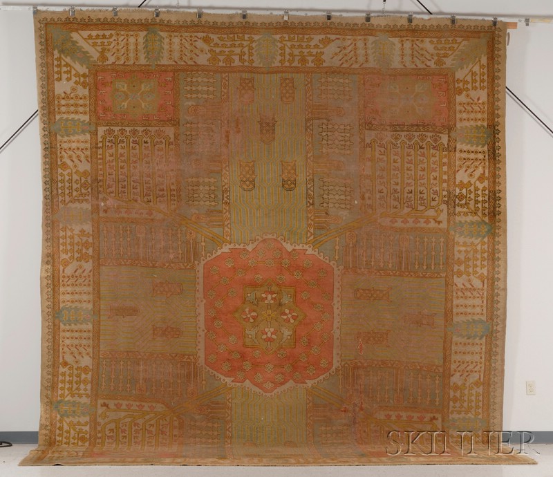 Appraisal: Ushak Carpet West Anatolia late th century areas of wear