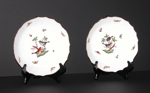 Appraisal: Pair of Herend Porcelain Decorated bowls with insect and bird