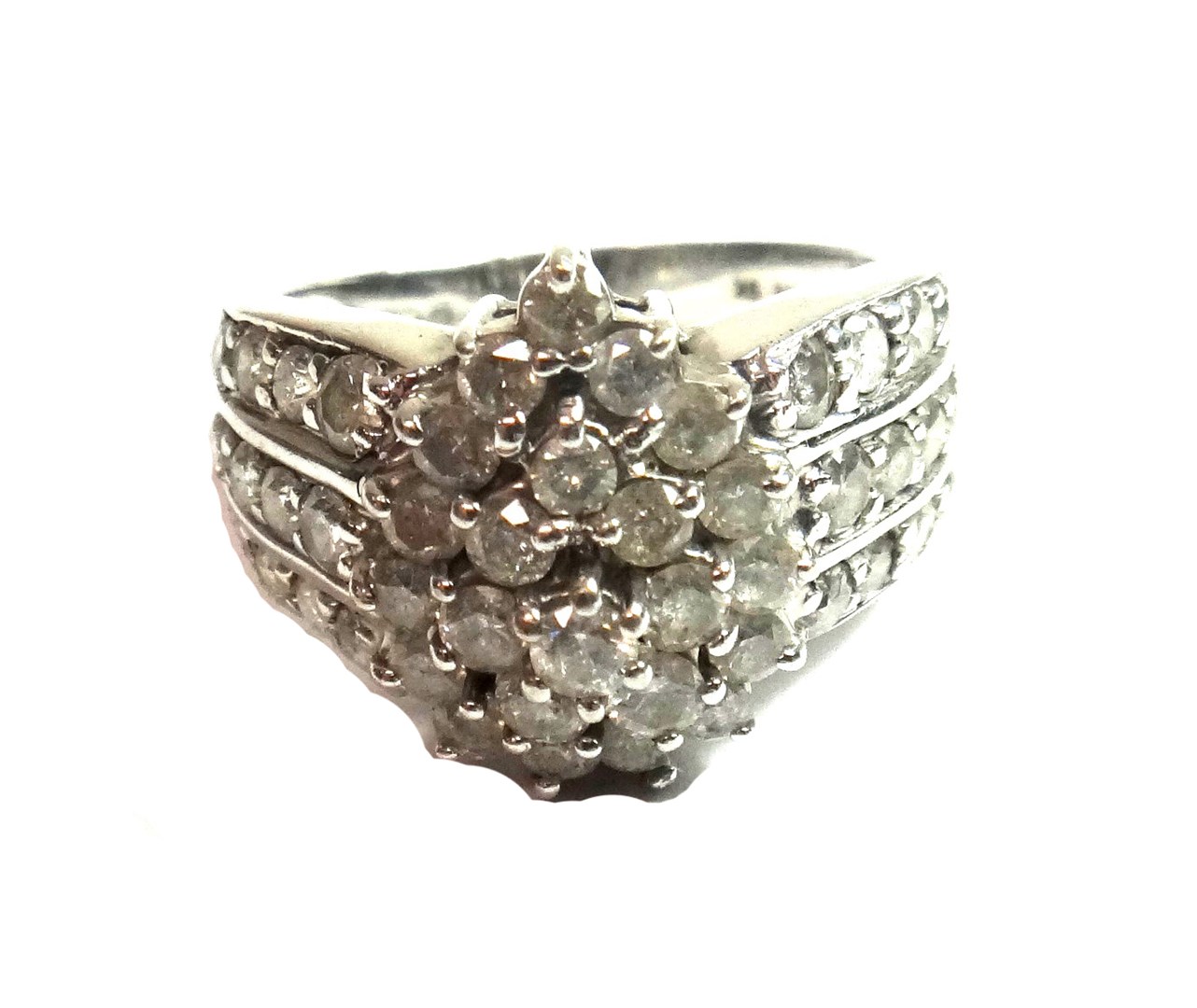 Appraisal: A ct white gold and diamond set ring in a