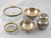 Appraisal: Two continental silver bowls each on three feet and stamped