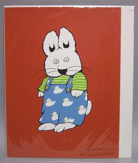 Appraisal: ROSEMARY WELLS MAX IN DUCK OVERALLS Poster x in Lower