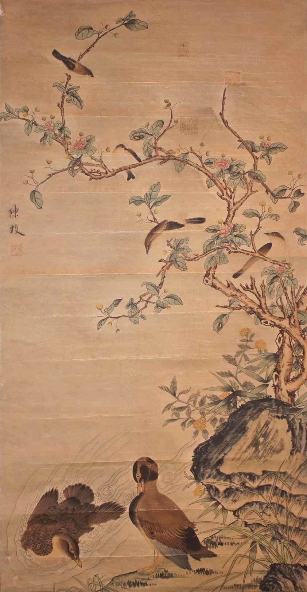 Appraisal: AFTER CHEN MEI CHINESE LATE TH TH CENTURY DUCKS NEAR