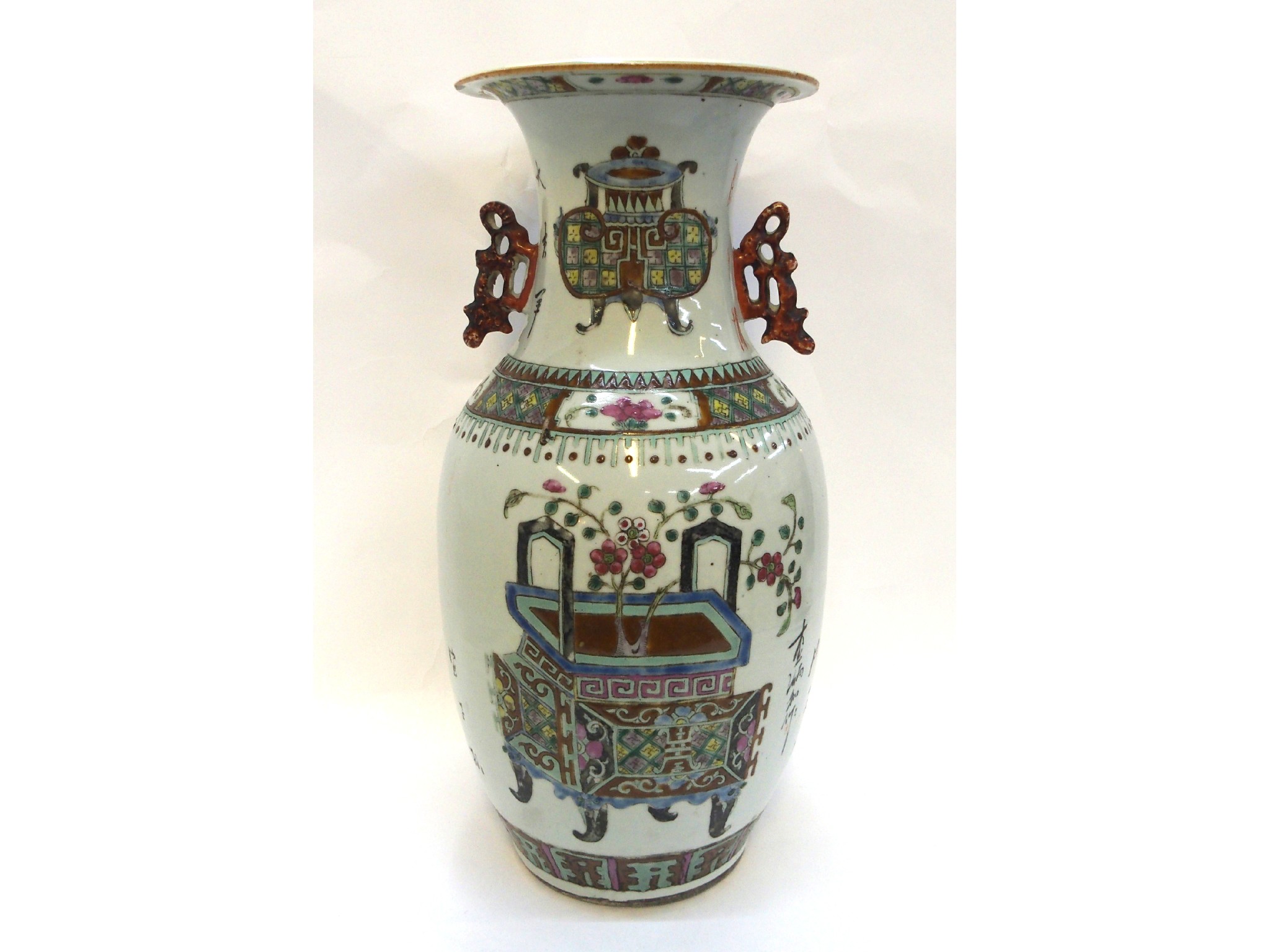 Appraisal: Large Chinese vase decorated with vases of flowers