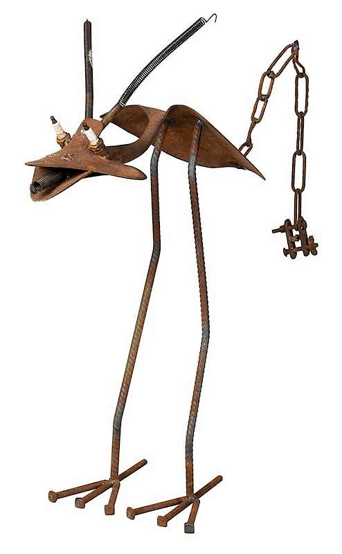 Appraisal: Attributed to Clifton May Untitled metal bird form sculpture assembled