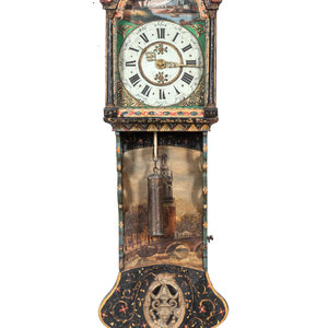 Appraisal: A Dutch Painted Wall Clock th Century Height x width