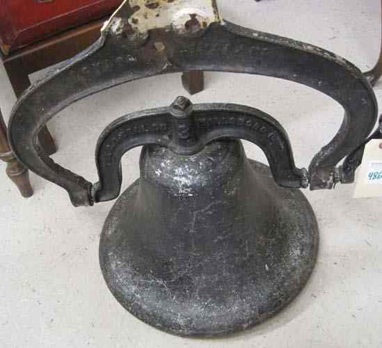 Appraisal: CAST IRON BELL AND SUPPORT BRACKET C S Bell Co