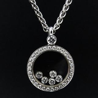 Appraisal: Chopard Diamond and Karat White Gold Happy Diamond Circle Pendant