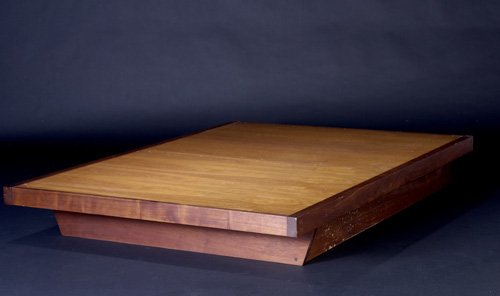 Appraisal: GEORGE NAKASHIMA Walnut full-size platform bed Provenance available x x