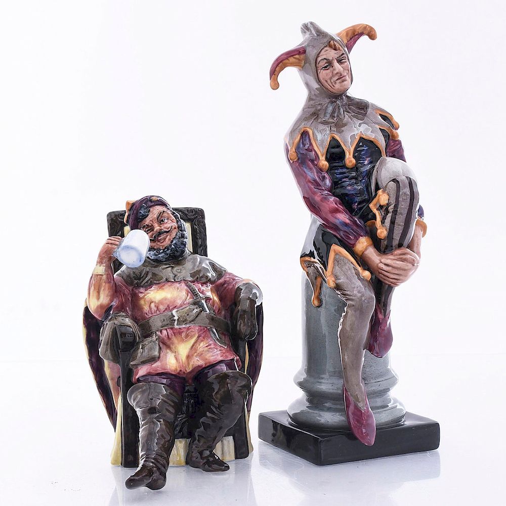 Appraisal: PAIR OF ROYAL DOULTON CERAMIC FIGURINES The Jester HN The