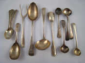 Appraisal: A quantity of Georgian and Victorian silver flatware comprising a