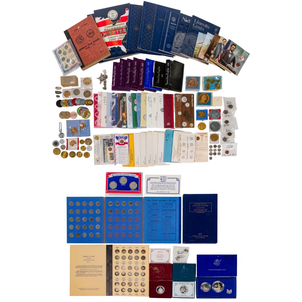 Appraisal: US COIN AND TOKEN ASSORTMENTIncluding a complete book of -