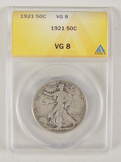 Appraisal: Walking Liberty Half Dollar ANACS certified and graded VG- Another