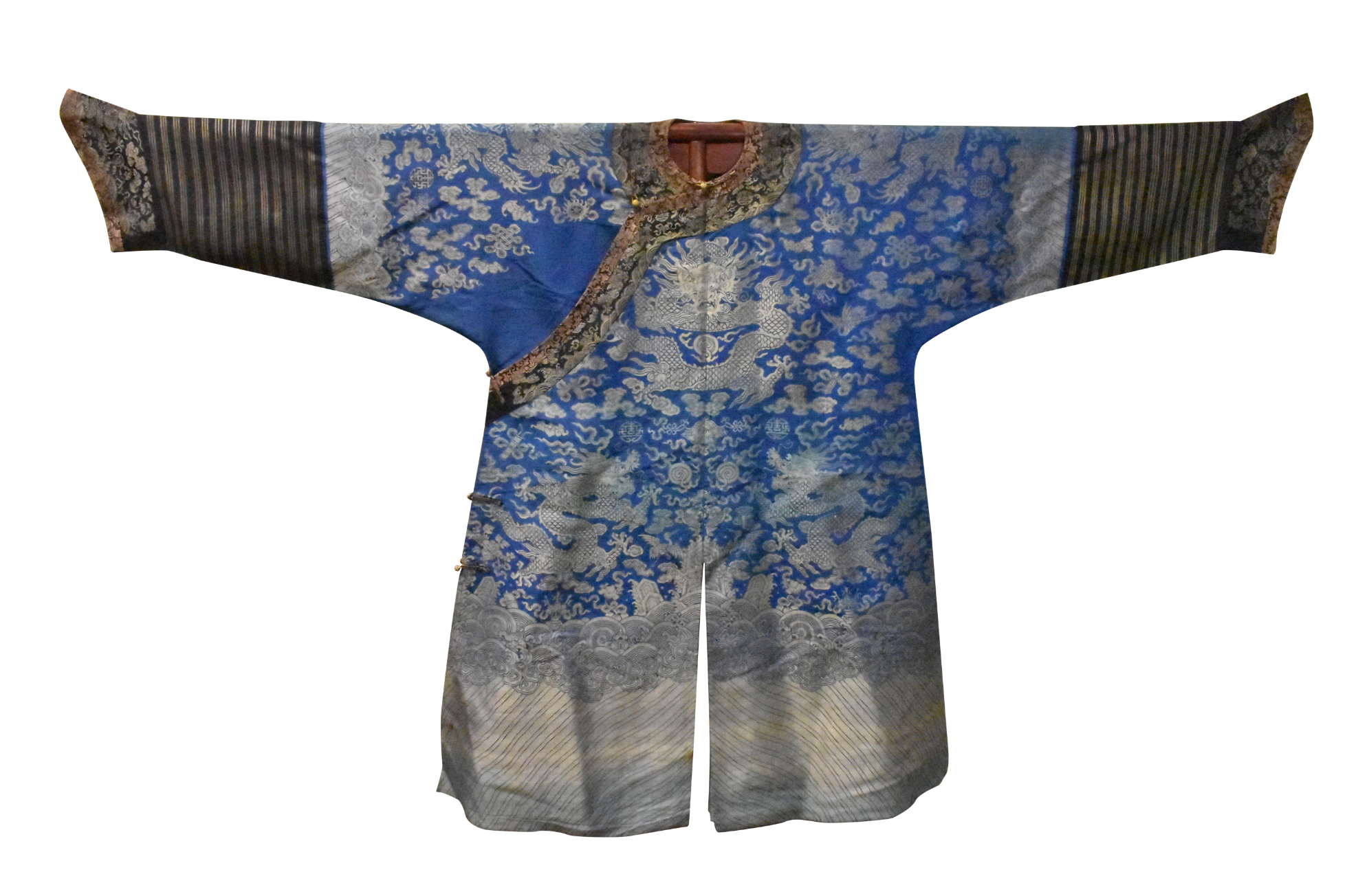 Appraisal: A Chinese blue silk dragon robe dating from the th