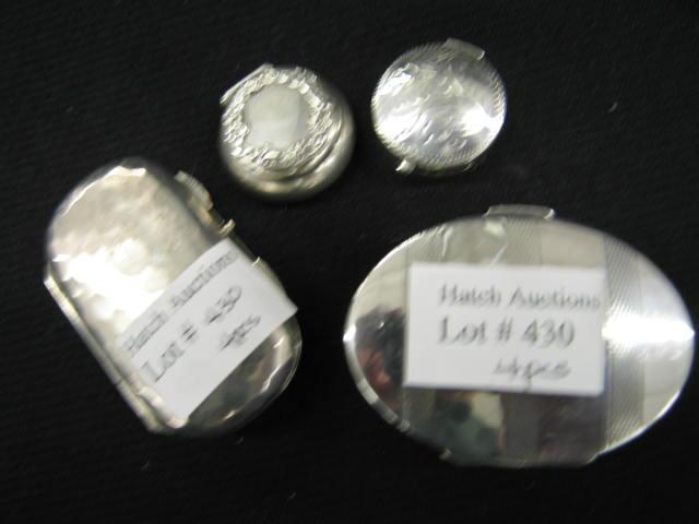 Appraisal: Lot of Sterling Silver Boxes oval hand-hammered and pill size