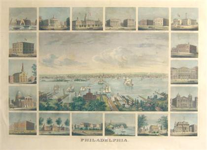 Appraisal: piece Hand-Colored Engraving Serz J Philadelphia Philadelphia E W Thomas