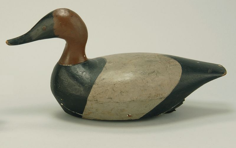 Appraisal: CANVASBACK DRAKE DECOY From Wisconsin Maker unknown In-use repaint