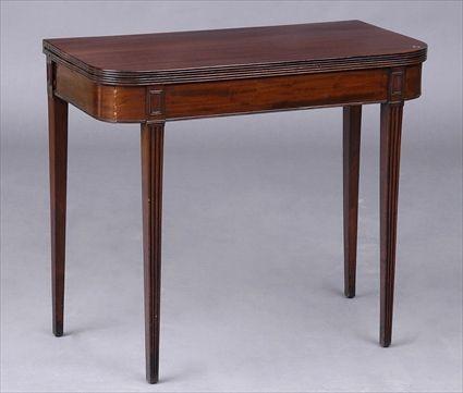 Appraisal: LATE GEORGE III CARVED MAHOGANY GAMES TABLE The rectangular folding