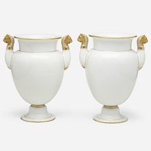 Appraisal: Manufacture Nationale de S vres URNS PAIR France glazed and