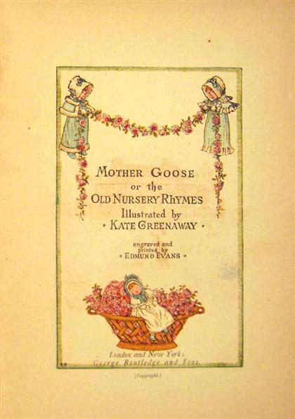 Appraisal: vols Illustrated Children's Books Greenaway Kate illustrator Mother Goose or