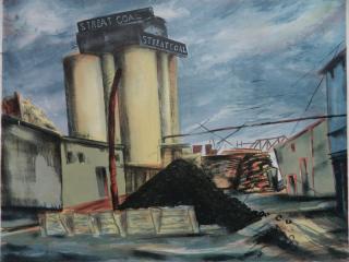 Appraisal: Beatrice Mandelman lithograph Beatrice Mandelman American - - ''Coal Yard''-