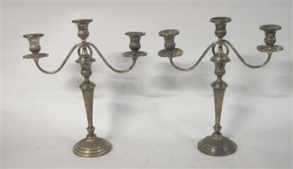 Appraisal: Pair of Theodore B Starr sterling silver candelabranew york early