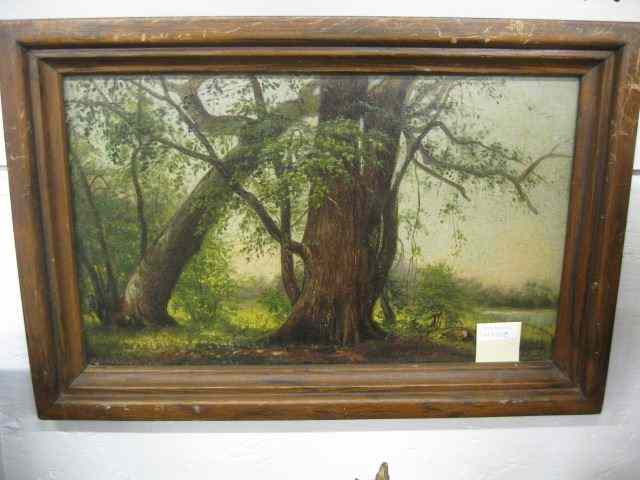 Appraisal: J H Nyckoff Oil landscape with trees signed dated image