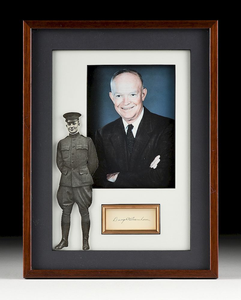 Appraisal: AN AUTOGRAPH ON CARD DWIGHT DAVID EISENHOWER AMERICAN - SIGNED