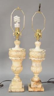 Appraisal: Pair of marble table lamps ht Pair of marble table