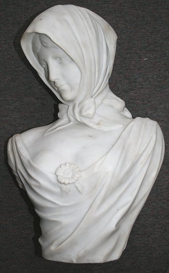 Appraisal: SIGNED MARBLE SCULPTURE OF MAIDEN Illegibly signed Auge '' tall