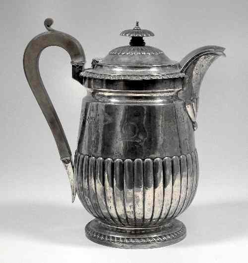 Appraisal: A George III silver coffee jug or biggin the slight