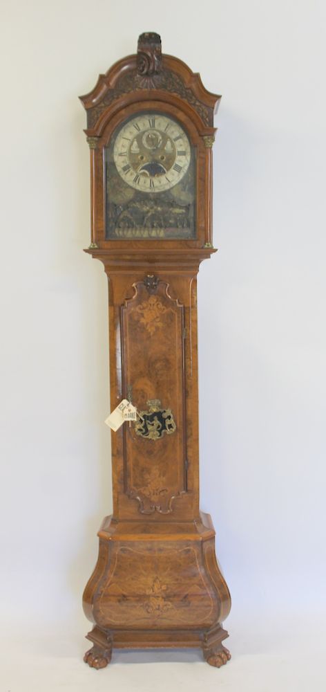 Appraisal: Jan Hermelinck Amsterdam Tallcase Clock Dutch Rococo walnut tall case