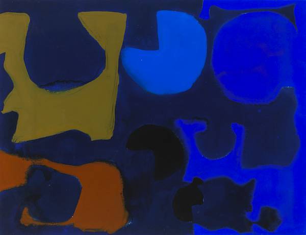 Appraisal: n a Patrick Heron British - Indigo Round Umber and