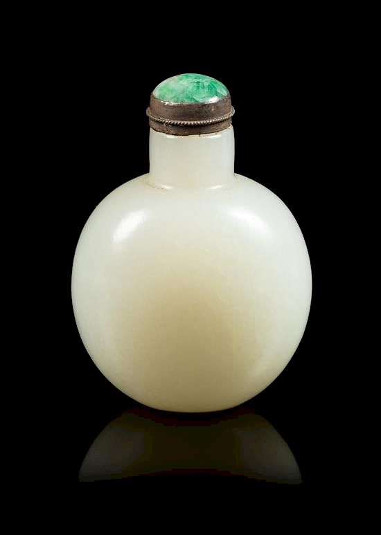 Appraisal: A White Jade Snuff Bottle Height inches A White Jade