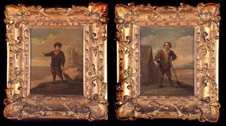 Appraisal: CONTINENTAL SCHOOL TH CENTURY Pair of Oils on Copper Portraits