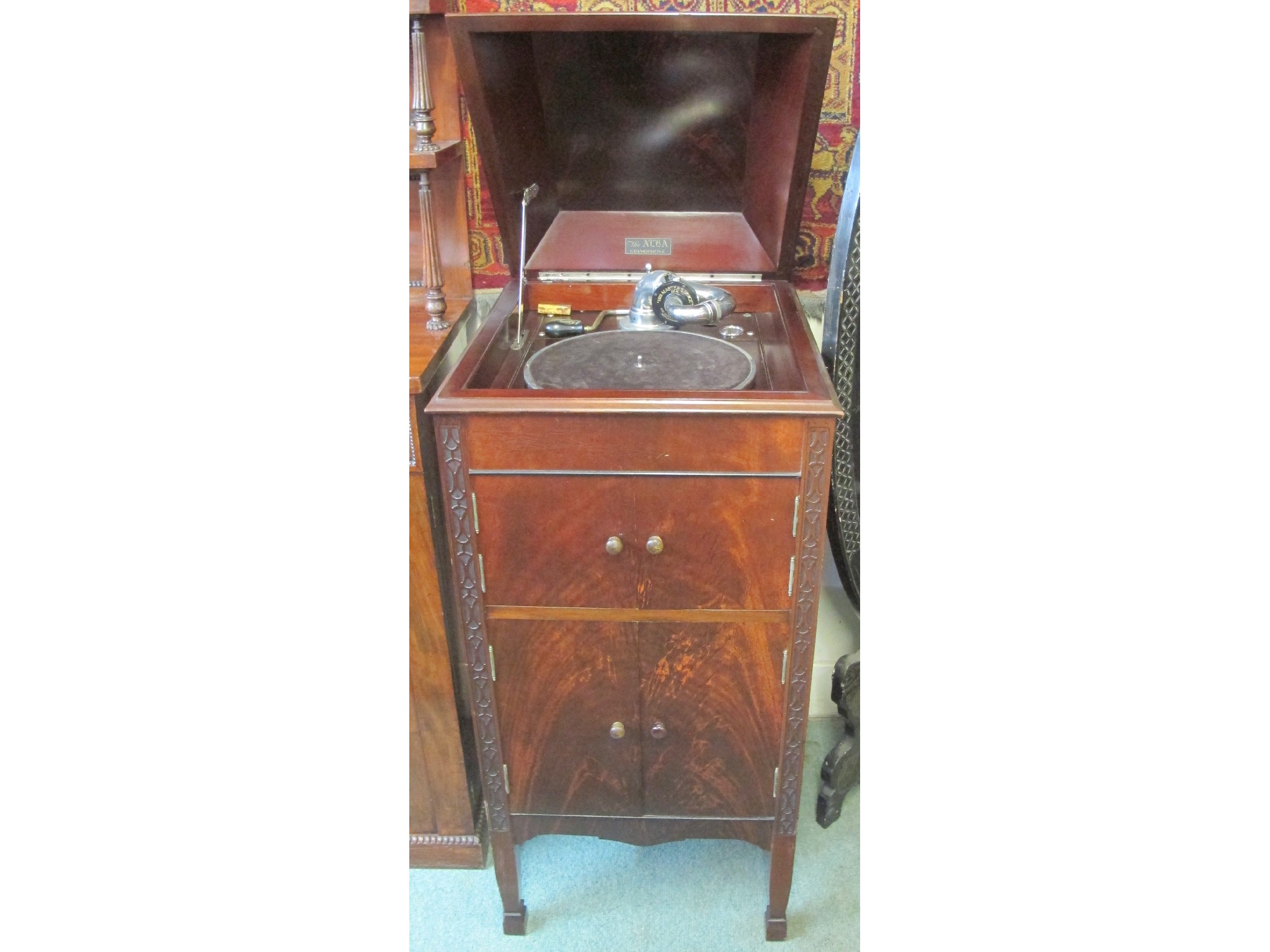 Appraisal: The Alba gramophone by His Master's Voice in a mahogany