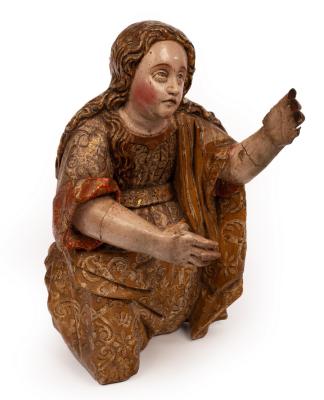 Appraisal: A th Century carved and polychrome figure of Mary Magdalene