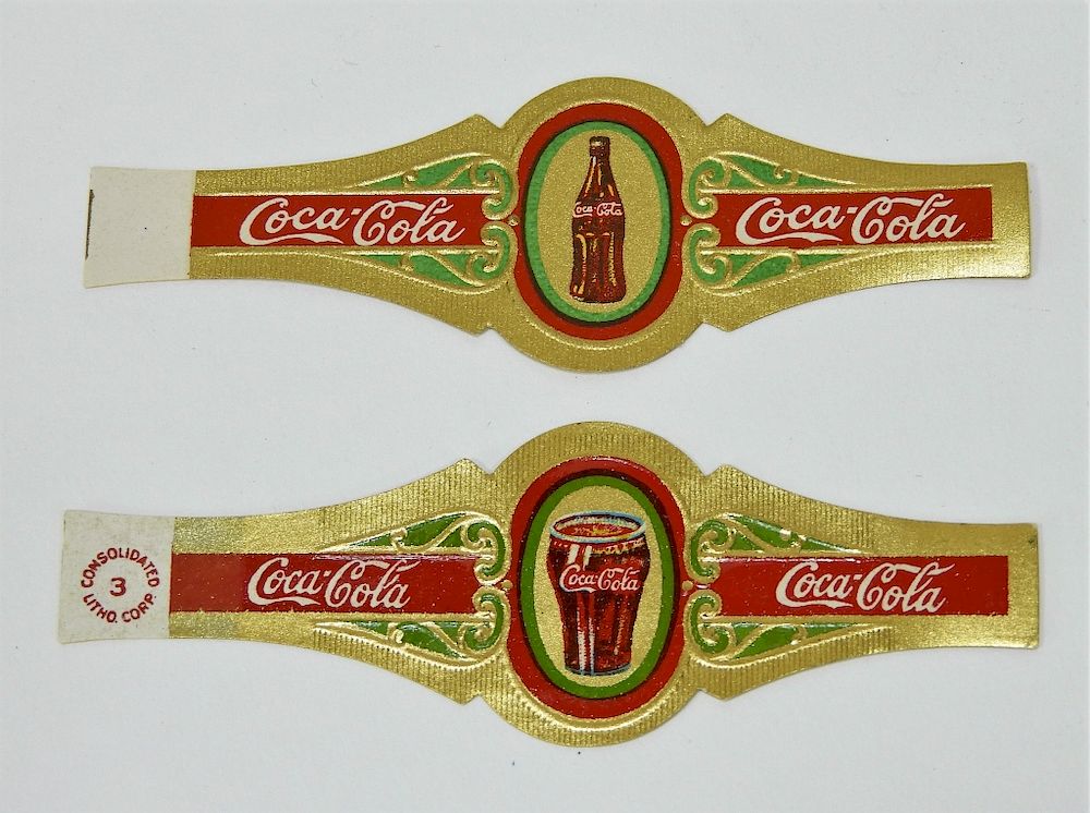 Appraisal: PC Coca-Cola Advertisement Paper Cigar Bands United states Both original