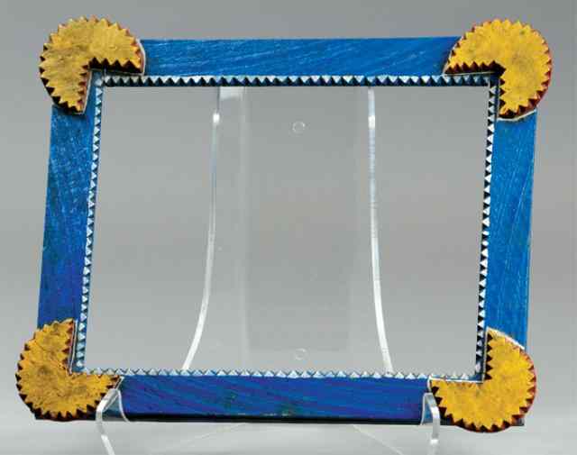 Appraisal: DECORATIVE WOOD PICTURE FRAME c 's well crafted frame with