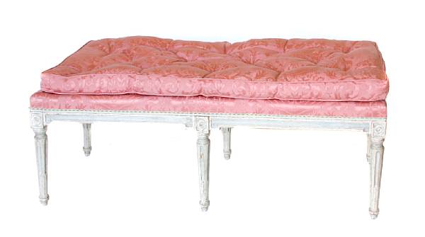 Appraisal: A Louis XVI style painted bench early th century height