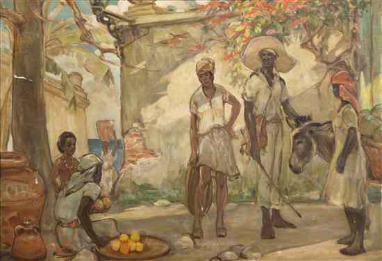 Appraisal: William Edouard Scott American - The Orange Seller oil on