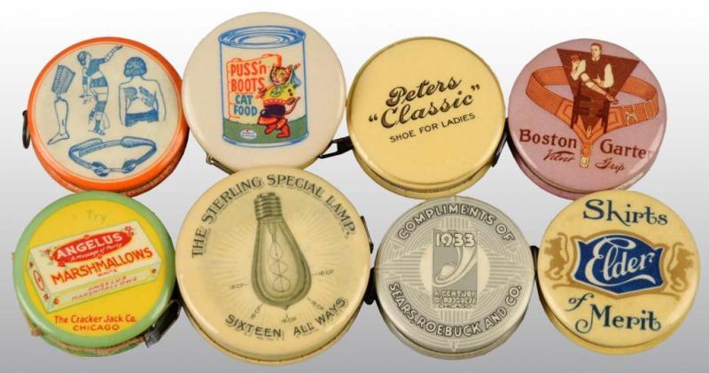 Appraisal: Lot of Celluloid Advertising Tape Measures Description Includes one circa