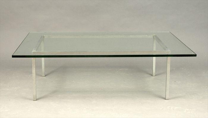 Appraisal: Modern Steel and Glass Coffee Table x x in Provenance