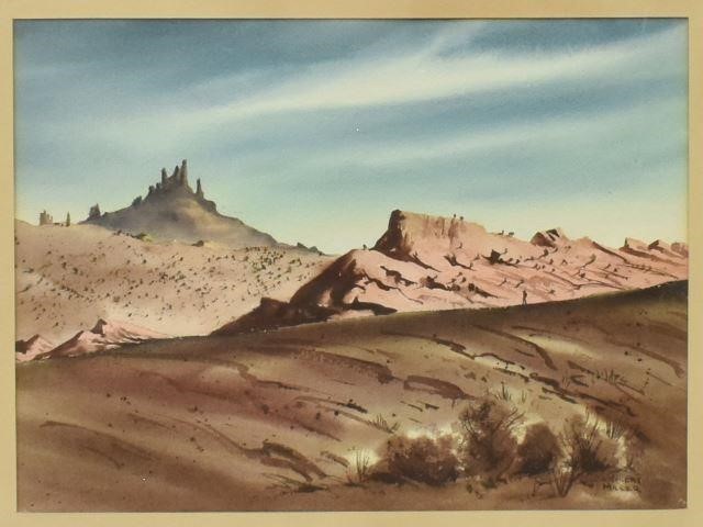 Appraisal: Framed watercolor painting on paper Desert Scene signed lower right