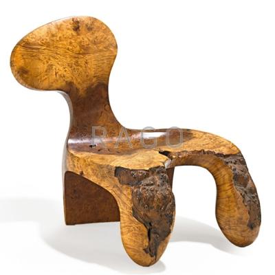 Appraisal: J B BLUNK Attr - Sculpted solid walnut burl child