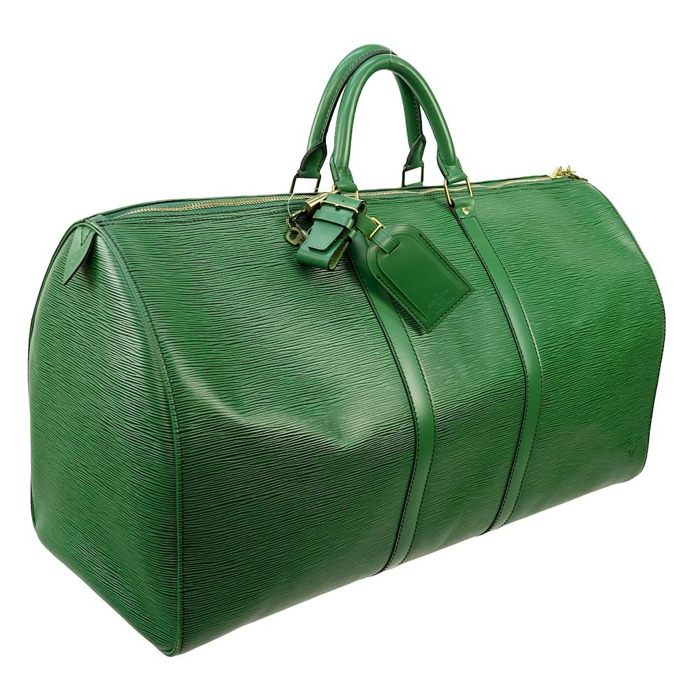 Appraisal: Louis Vuitton Keepall Louis Vuitton Green Epi Leather Keepall Travel