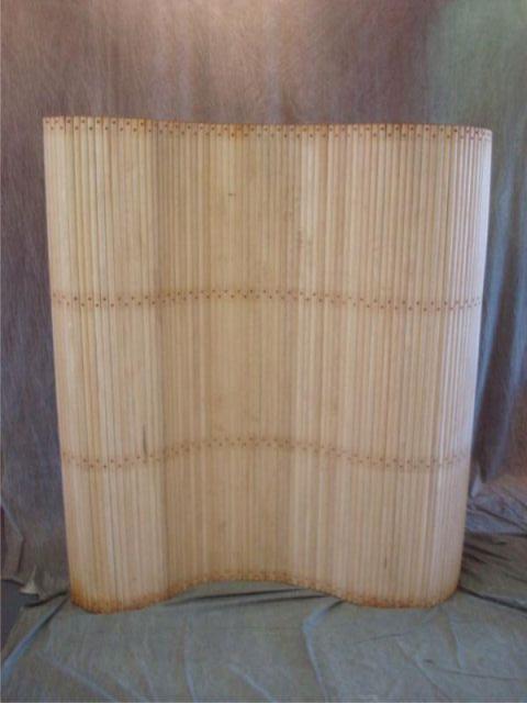 Appraisal: Tambour Form Wood Screen feet of unfinished wood screen Tambour