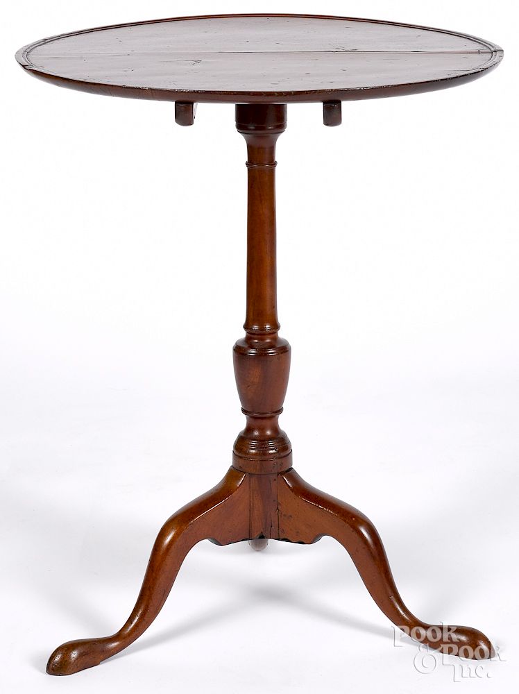 Appraisal: Pennsylvania Queen Anne cherry candlestand Pennsylvania Queen Anne cherry tilt