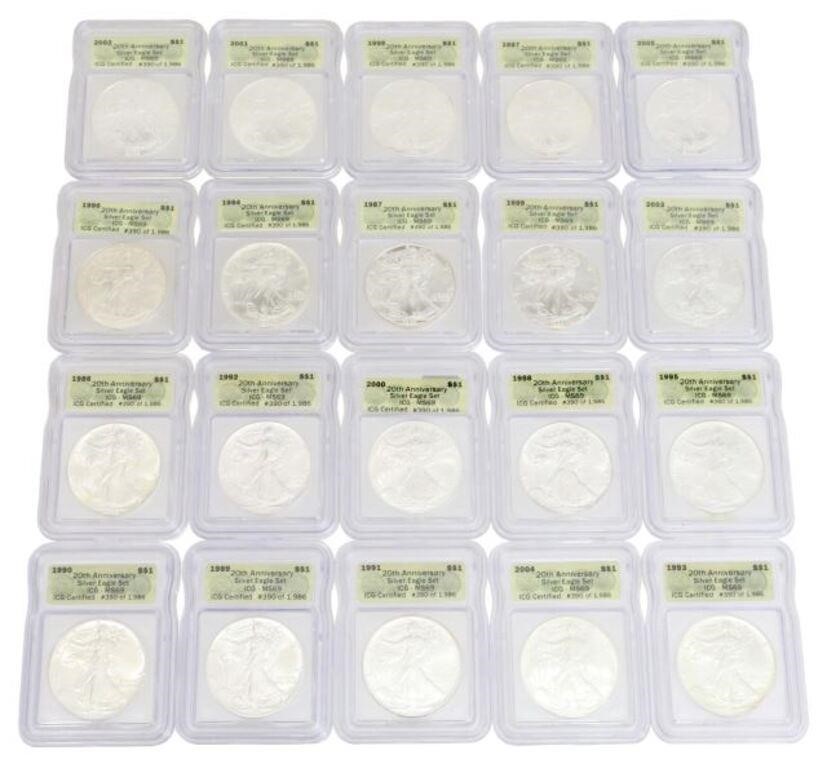 Appraisal: lot of Silver Eagle th Anniversary Set One Dollar coin