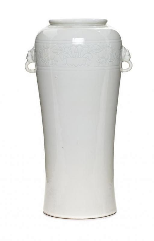 Appraisal: A White Glazed Porcelain Vase Height inches A White Glazed